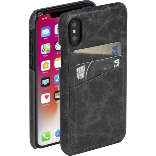 Krusell Tumba Case for Apple iPhone X, iPhone XS Smartphone - Black Marble - Scratch Resistant - Genuine Leather