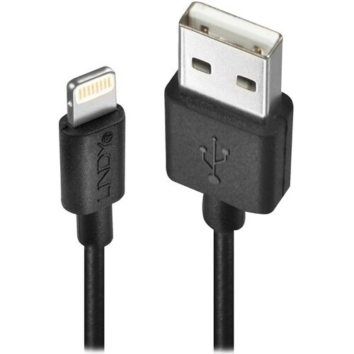LINDY 50 cm Lightning/USB Data Transfer Cable for iPod, iPhone, iPad, Charger, Computer - First End: 1 x USB Type A - Male