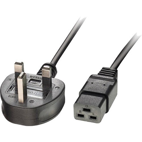 LINDY Standard Power Cord - 2 m - United Kingdom - For UPS - UK Power / IEC 60320 C19 - 230 V AC / 13 A - Black