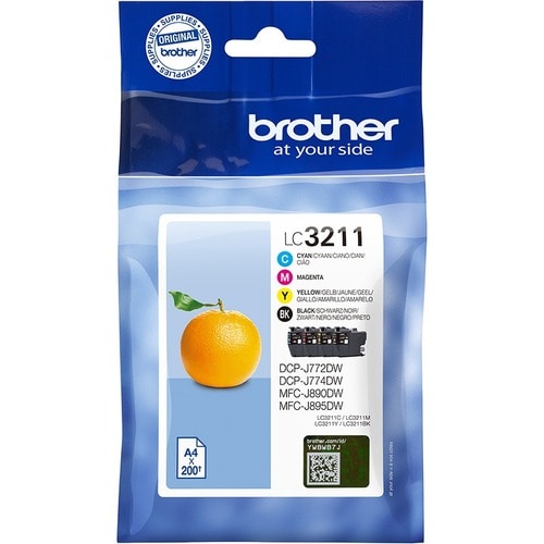 Brother LC3211VAL Original Standard Yield Inkjet Ink Cartridge - Multi-pack - Black, Cyan, Magenta, Yellow - 4 / Pack - 20