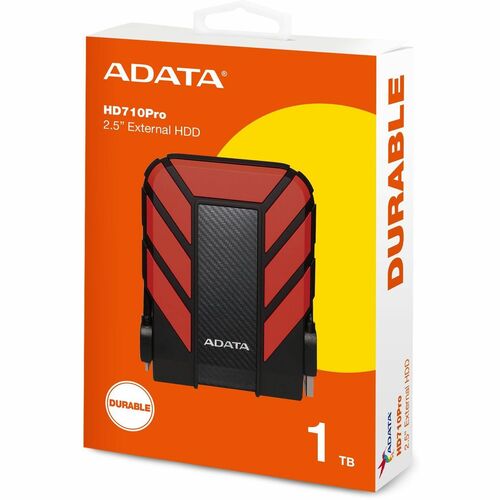 Disco Duro Adata HD710 Pro - 2.5" Externo - 1TB - Rojo - Consola de juegos Dispositivo compatible - USB 3.2 (Gen 1) - 3Año