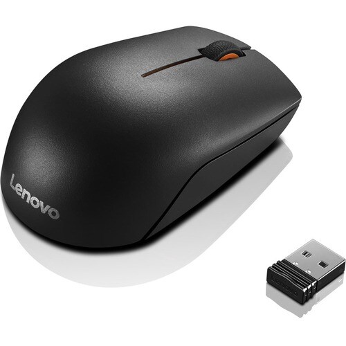 Lenovo Compact 300 Mouse - Radio Frequency - USB - Laser/Optical - 3 Button(s) - Black - Wireless - 2.40 GHz - 1000 dpi - 