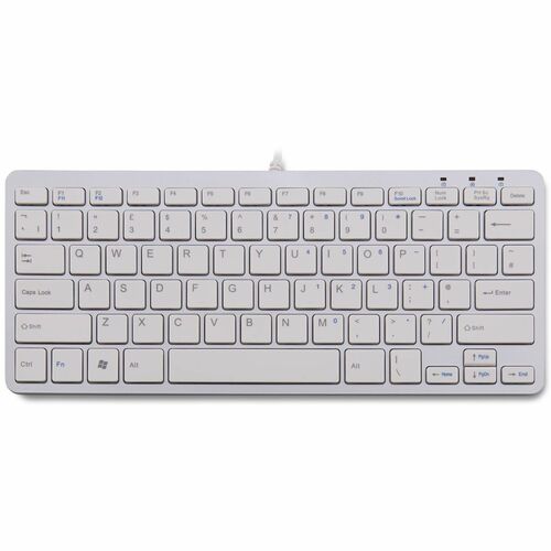 R-Go Keyboard - Cable Connectivity - USB Interface - English (UK) - QWERTY Layout - White - Windows, Linux