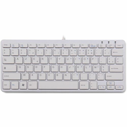 R-Go Keyboard - Cable Connectivity - USB Interface - French - AZERTY Layout - White - Windows, Linux