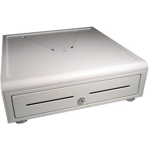 apg Genesis 1617 Cash Drawer - 4 Bill - 8 Coin - 2 Media Slot - Printer Driven - Chrome - White - 133.4 mm Height x 411.5 