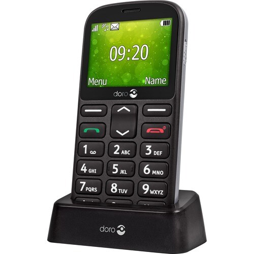 Téléphone portable standard Doro 1361 - Écran - Écran 6,1 cm (2,4") LCD QVGA 240 x 320 - 8 Mo RAM - Noir - Barre - 2 Suppo