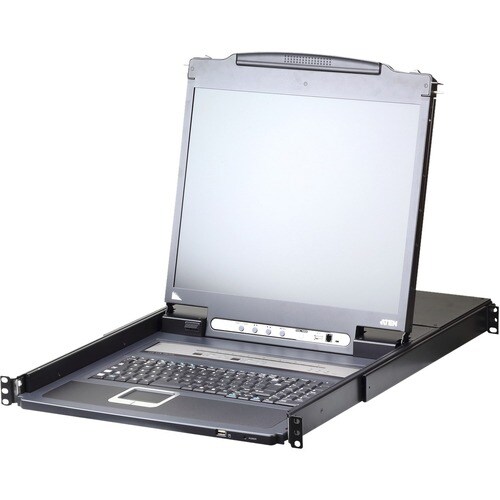 ATEN Slideaway CL5708IN LCD Rack Console with Digital KVM Switch - Metal, Plastic - 8 Computer(s) - 48.3 cm (19") LCD - WU