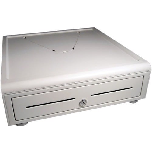 apg Genesis 1617 Cash Drawer - 4 Bill - 8 Coin - 2 Media Slot - Printer Driven - Chrome - White - 133.4 mm Height x 411.5 