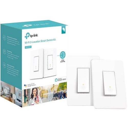 TP-Link Kasa Smart HS210 KIT (2-pack) - Kasa Smart 3 Way Switch - Needs Neutral Wire, 2.4GHz Wi-Fi Light Switch works with