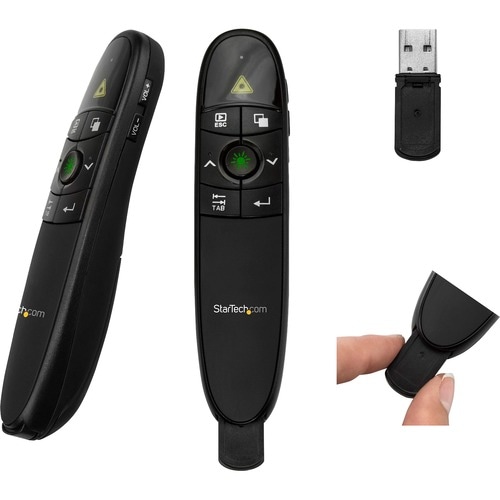 StarTech.com Wireless Presentation Remote with Red Laser Pointer - 90 ft. - PowerPoint Presentation Clicker for Mac & Wind