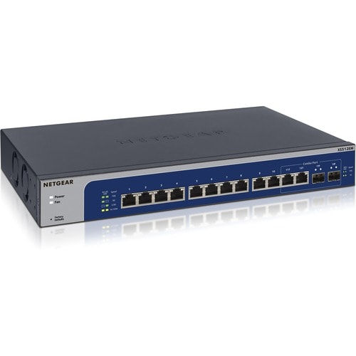 Netgear 12 Ports Manageable Ethernet Switch - 2 Layer Supported - Twisted Pair - Rack-mountable, Desktop