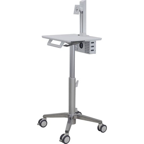 Ergotron StyleView Medical Cart - 7.26 kg Load Capacity - 4 Casters - 101.60 mm Caster Size - White, Aluminium - 61 cm (24