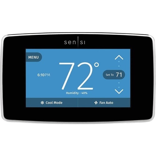 Emerson Sensi Touch Wi-Fi Thermostat - For Heat Pump, HVAC System, Air Conditioner - Alexa, Wink, HomeKit Supported