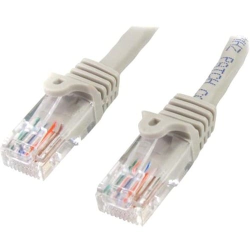 StarTech.com 0.5m Gray Cat5e Patch Cable with Snagless RJ45 Connectors - Short Ethernet Cable - 0.5 m Cat 5e UTP Cable - 5