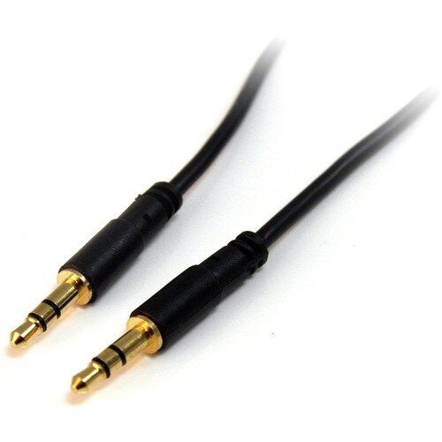StarTech.com 6 ft Slim 3.5mm Stereo Audio Cable - M/M - 1.83 m Mini-phone Audio Cable for Audio Device, iPhone - First End