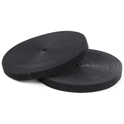 StarTech.com Hook-and-Loop Cable Management Tie - 25 ft. Roll - Black - Cut-to-Size Cable Wrap / Straps - Tie Strap - Blac