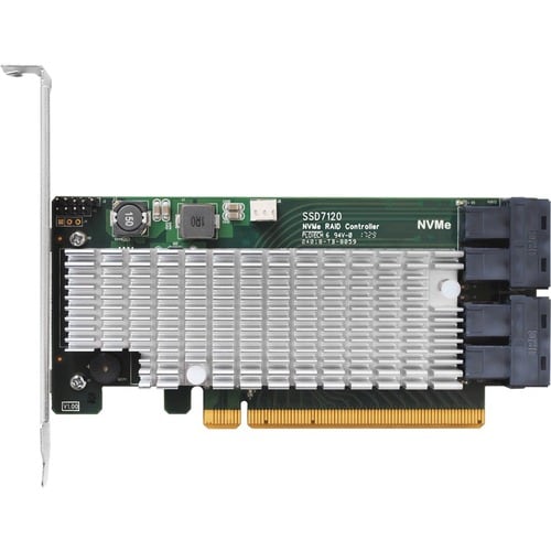 HighPoint SSD7120 NVMe RAID Controller - PCI Express 3.0 x16 - Plug-in Card - RAID Supported - 0, 1, 5, 10 RAID Level - PC