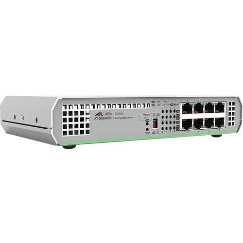 Allied Telesis 8-Port 10/100/1000T UnManaged Switch With External PSU - 8 Ports - 2 Layer Supported - Twisted Pair - Wall 