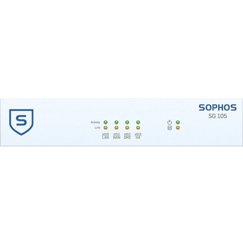 Sophos SG 105 Network Security/Firewall Appliance - 4 Port - 1000Base-T - Gigabit Ethernet - 4 x RJ-45 - 1U - Desktop, Rac