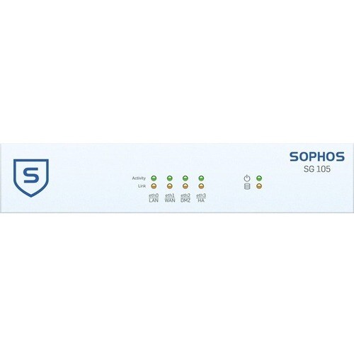 Sophos SG 105w Network Security/Firewall Appliance - 4 Port - 1000Base-T - Gigabit Ethernet - Wireless LAN IEEE 802.11n - 