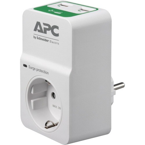 APC by Schneider Electric SurgeArrest Essential Surge Suppressor/Protector - 1 x Schuko CEE 7, 2 x USB - 918 J - 230 V AC