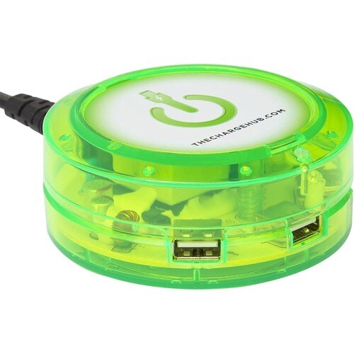 ChargeHub X3 - 3 Port USB Charger - 1 Pack - 120 V AC, 230 V AC Input - 5 V DC/5 A Output GREEN 2.4AMPS/PORT 5AMPS OVERALL