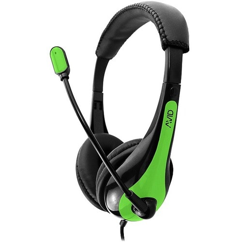 AVID AE-36 HEADSET WITH NOISE CANCELLING MIC & 3.5MM PLUG GREEN - Stereo - Mini-phone (3.5mm) - Wired - 32 Ohm - 20 Hz - 2