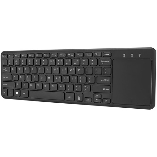 Adesso Wireless Keyboard with Built-in Touchpad - Wireless Connectivity - RF - 30 ft - 2.40 GHz - USB Interface - 78 Key(s