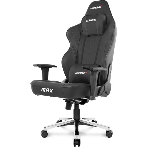 AKRacing Masters Series Max Gaming Chair - For Gaming - Metal, PU Leather, Foam, Aluminum - Black