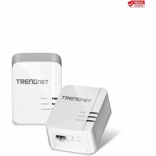 TRENDnet Powerline 1300 AV2 Adapter Kit, Includes 2 x TPL-422E Powerline Ethernet Adapters, IEEE 1905.1 & IEEE 1901, Gigab