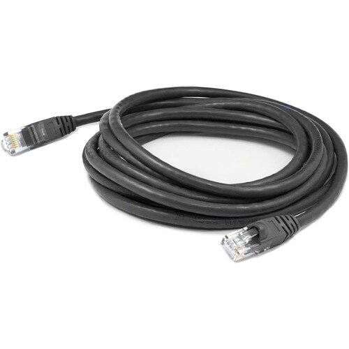 AddOn 10ft M12 (Male) to RJ45 (Male) Black Cat5e UTP PVC Copper Patch