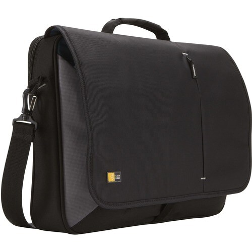 Case Logic VNM-217 Carrying Case (Messenger) for 17" Notebook, Accessories, Mouse, iPod, Cell Phone, Pen - Black - Polyest