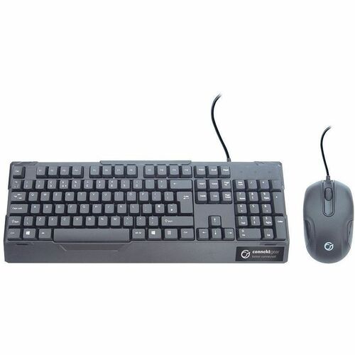 connektgear KB235 USB Standard UK Layout Keyboard and 3 Button Optical Mouse - Black