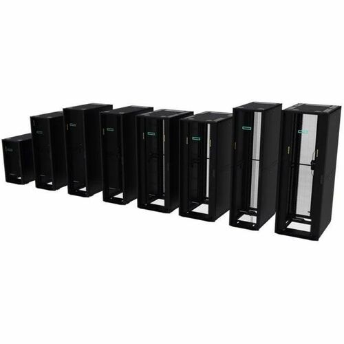 HPE 42U Floor Standing Enclosed Cabinet Rack Cabinet for Server, PDU - 1075 mm Rack Width x 1075 mm Rack Depth - Black - 1