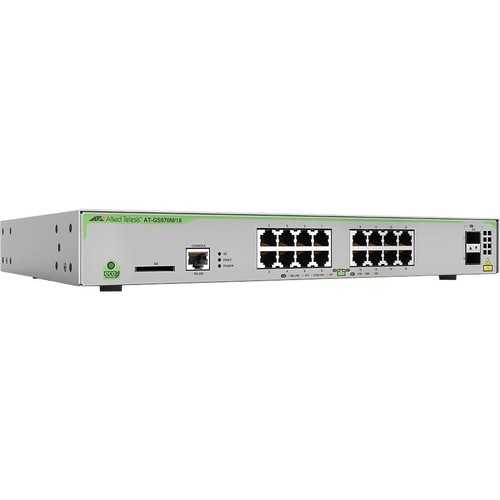 Allied Telesis CentreCOM GS970M GS970M/18PS 16 Ports Manageable Layer 3 Switch - 3 Layer Supported - Modular - 2 SFP Slots