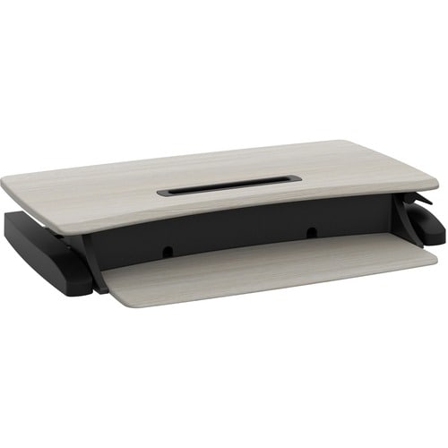 Ergotron WorkFit-Z Mini Sit-Stand Desktop - Wood Grain Rectangle, Dove Gray Top - 25 lb Capacity - 15.80" Table Top Length