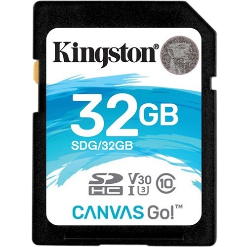 Kingston Canvas Go! 32 GB Class 10/UHS-I (U3) SDHC - 90 MB/s Read - 45 MB/s Write