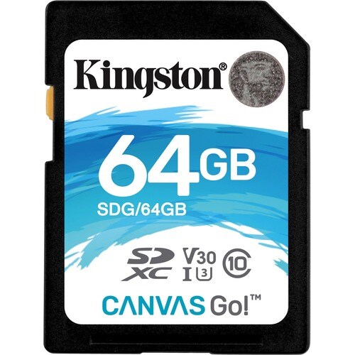 Kingston Canvas Go! 64 GB Class 10/UHS-I (U3) SDXC - 90 MB/s Read - 45 MB/s Write