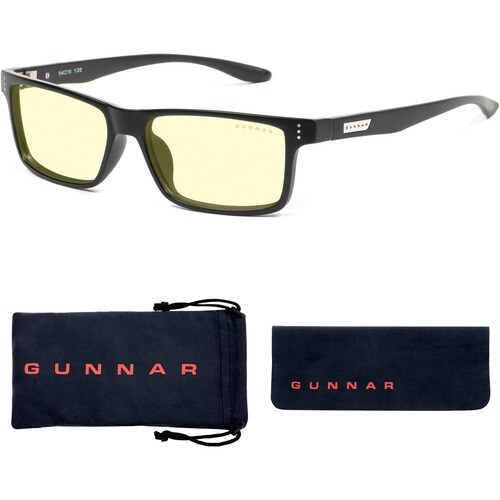 GUNNAR Gaming & Computer Glasses - Vertex, Onyx, Amber Tint, GUNNAR-Focus - Onyx Frame/Amber Lens AMBER LENS