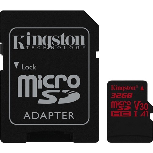 Kingston Canvas React 32 GB Class 10/UHS-I (U3) microSDHC - 1 - 100 MB/s Read - 70 MB/s Write