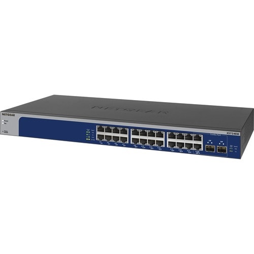 Netgear XS724EM Ethernet Switch - 24 Ports - Manageable - 10 Gigabit Ethernet - 10GBase-T - 3 Layer Supported - Modular - 