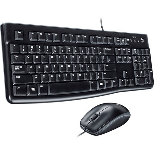 Logitech Desktop MK120 Keyboard & Mouse - QWERTY - Dutch - USB 2.0 Cable - Keyboard/Keypad Color: Black - USB 2.0 Cable - 