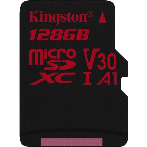 Kingston Canvas React 128 GB Class 10/UHS-I (U3) microSDXC - 100 MB/s Read - 80 MB/s Write