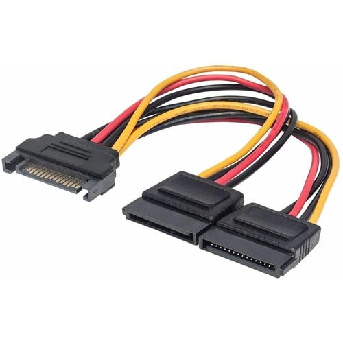 CABLE CORRIENTE INT. HDD SATA 1M - 2H - Para Fuente de alimentación - SATA / SATA - 18 Medida - 300 V CC - Negro, Naranja,