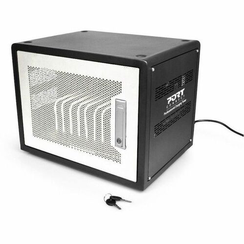 Naotic Charging Cabinet - 10 Devices Supported - 36.7 cm Height x 50.5 cm Width x 33.7 cm Depth - Metal, Steel - Black - F