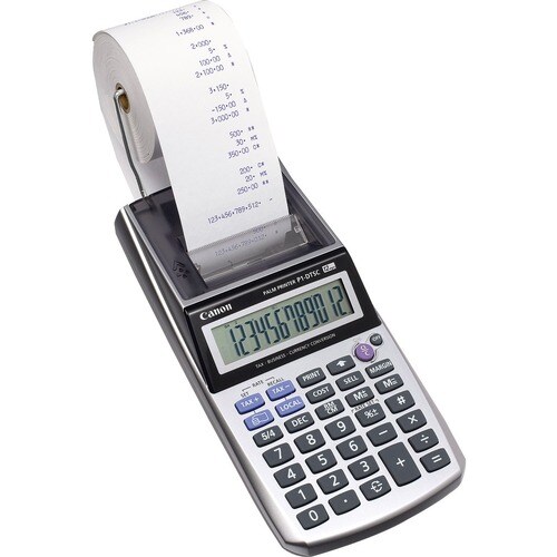 Canon P1-DTSC Printing Calculator - Ink Roller - Purple Print - 2 lps - Low Battery Indicator, Durable, Non-slip Rubber Pa