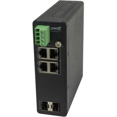 Unmanaged Hardened Gigabit Ethernet PoE+ Switch 4 10/100/1000Base-T Ports + 2 100/1000Base-X SFP Slots - Hardened Unmanage