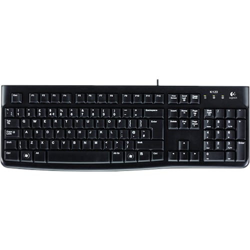 Logitech K120 Keyboard - Cable Connectivity - USB Interface - USB Interface