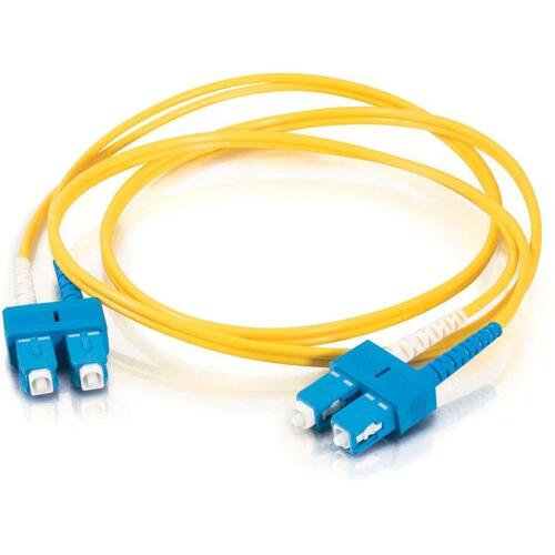 C2G 3m SC-SC 9/125 OS2 Duplex Single-Mode PVC Fiber Optic Cable - Yellow - 9.84 ft Fiber Optic Network Cable for Network D