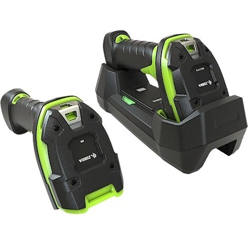 Zebra LI3678-ER Handheld Barcode Scanner - Wireless Connectivity - Industrial Green - 1D - Extended Range - Imager - Bluet